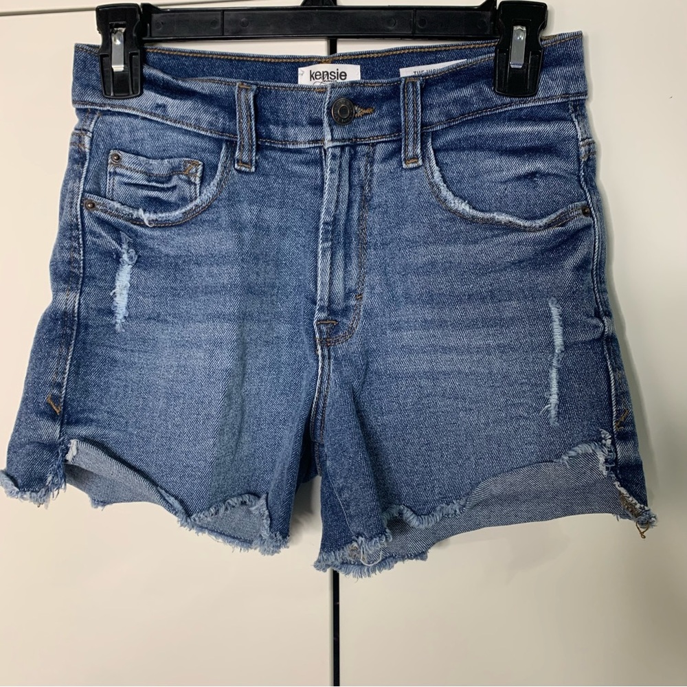 Kensie The High Rise Short Distressed Jean Shorts
